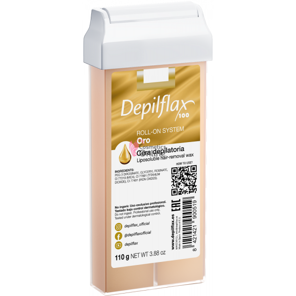 Ceara epilat aurie (Oro) cu pigmenti iridescenti Depilflax cartus 110 ml